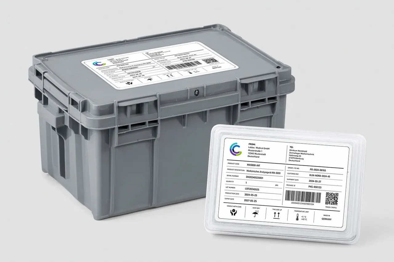 VDP-Etiketten für die Medizintechnik-Branche von Robos labels.
